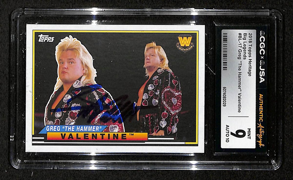 Greg Valentine Signed/Autographed 2018 TOPPS WWE Card #BL-17 CGC/JSA 199120