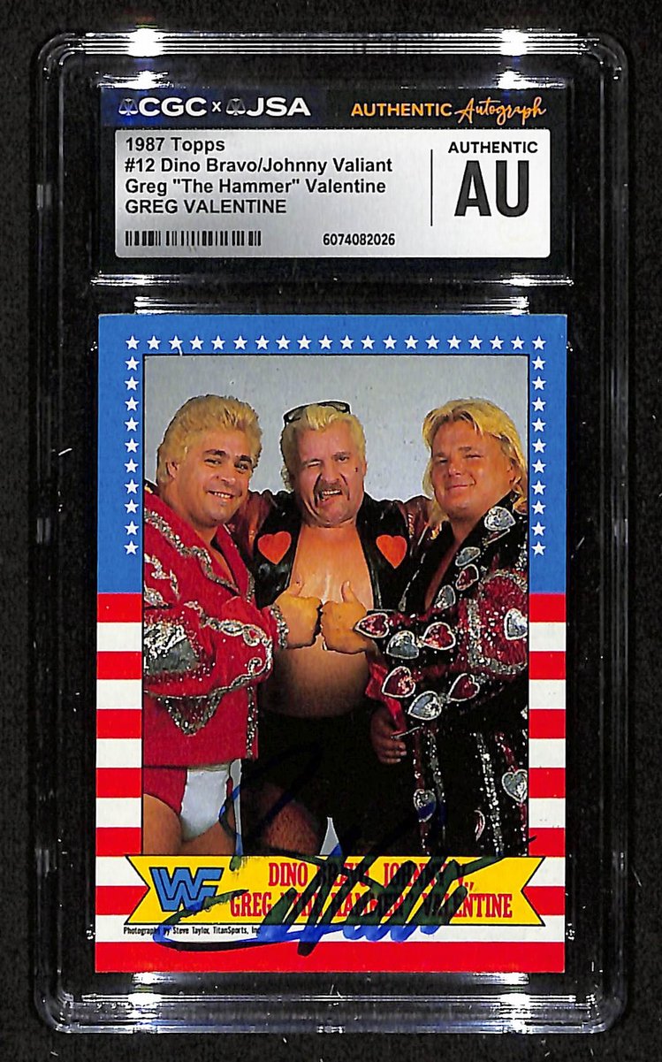Greg Valentine Signed/Autographed 1987 TOPPS WWE Card #12 CGC/JSA 199121