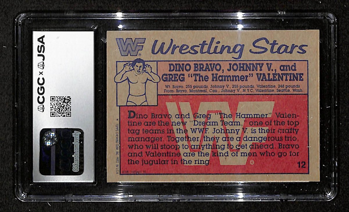 Greg Valentine Signed/Autographed 1987 TOPPS WWE Card #12 CGC/JSA 199121