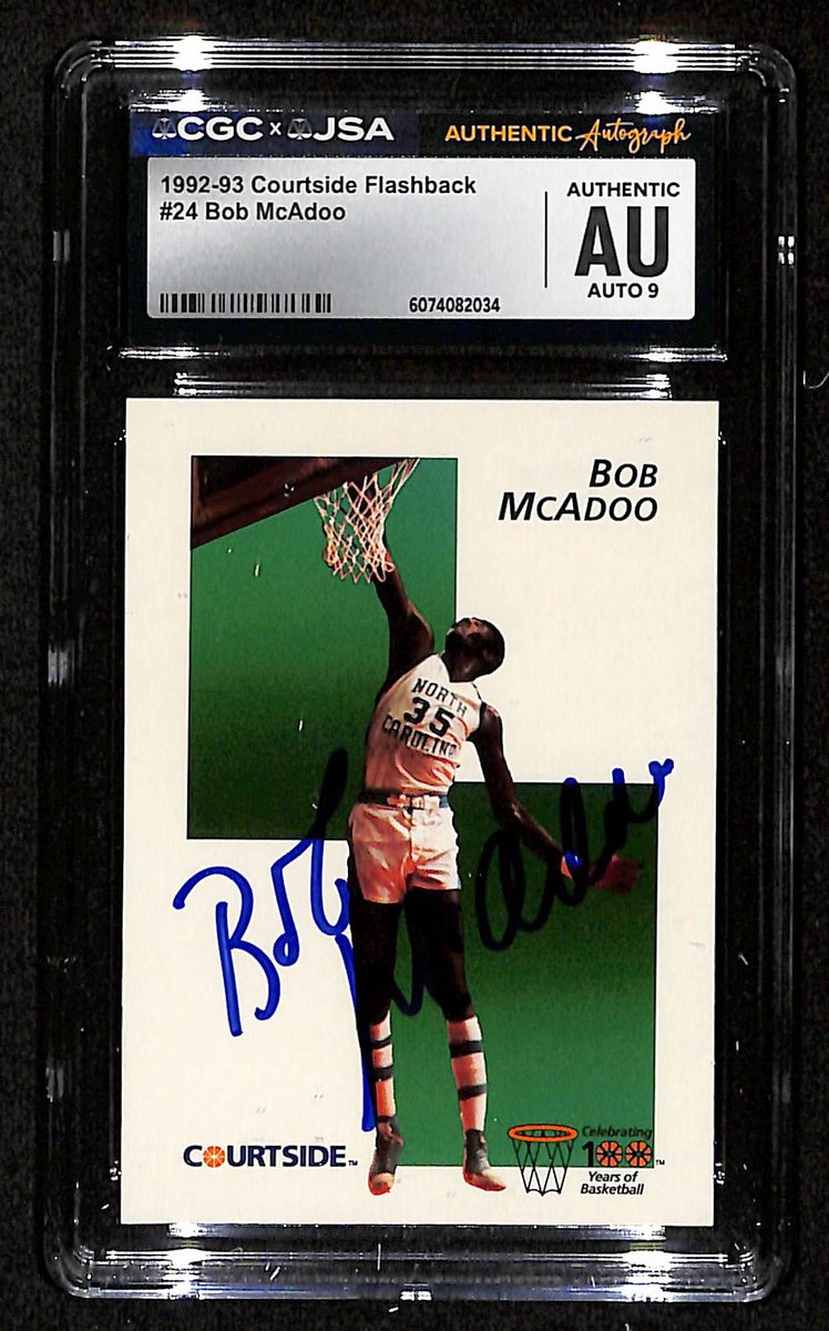 Bob McAdoo HOF Signed 1992-93-73 Courtside Card #24 North Carolina CGC/JSA