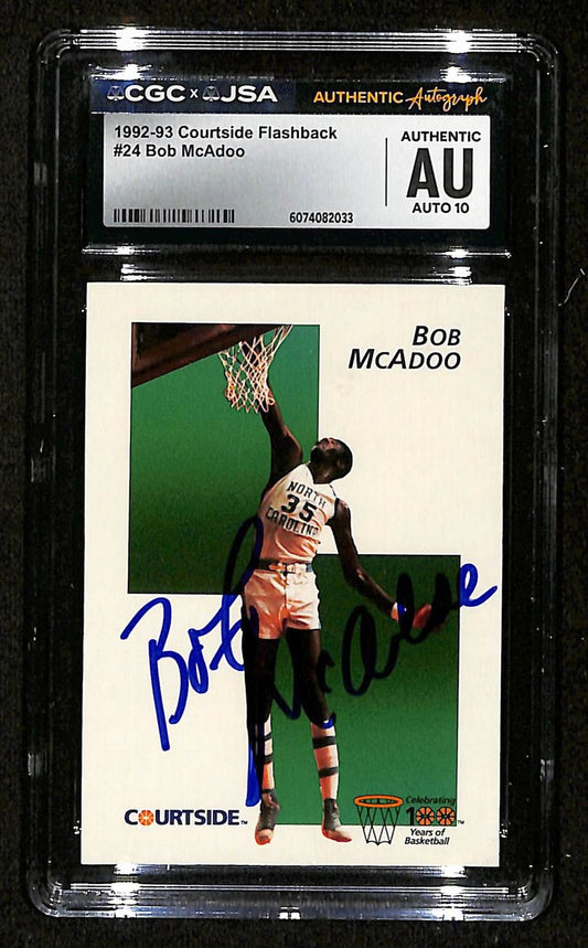 Bob McAdoo HOF Signed 1992-93-73 Courtside Card #24 North Carolina CGC/JSA 2