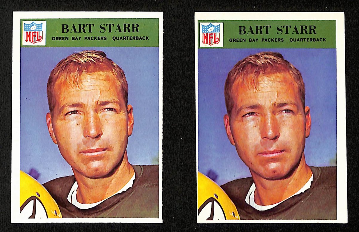 Lot of (2) 1966 Philadelphia Football Cards #88 Bart Starr Packers 200467