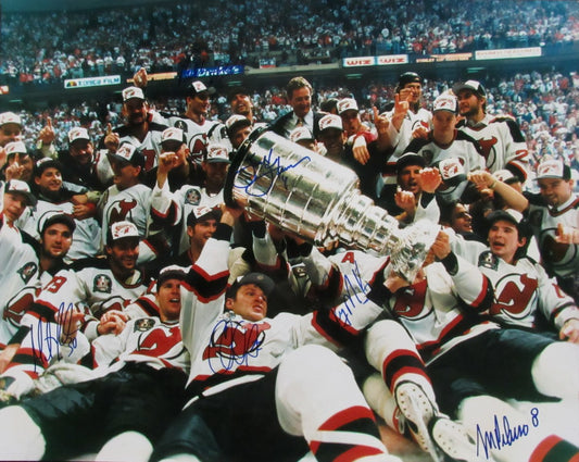 2002-03 New Jersey Devils Stars Multi-Signed by (6) 16x20 Photo PSA 192300