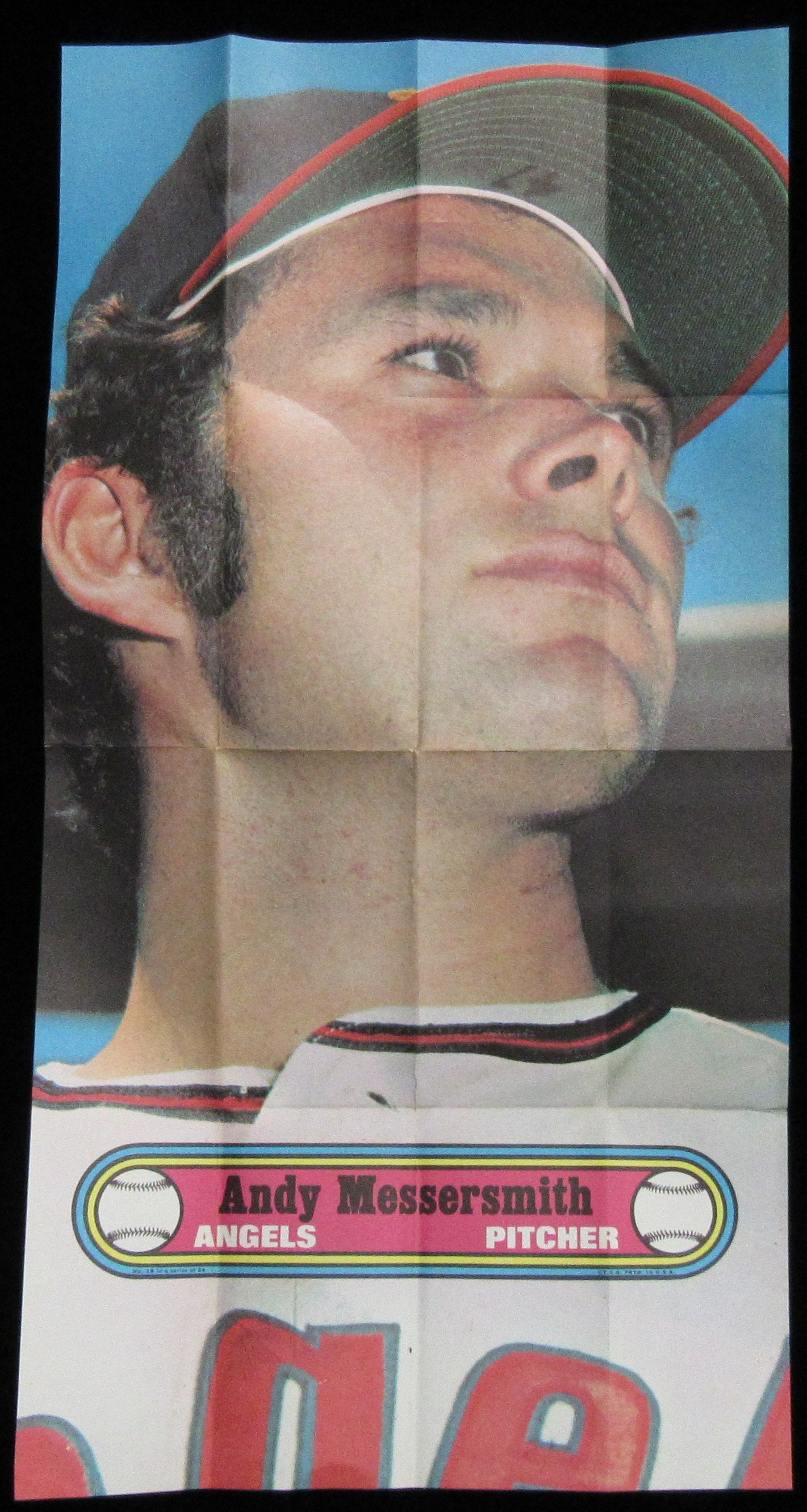 1972 Topps Baseball Poster #18 Andy Messersmith Angels Rare Vintage 200148