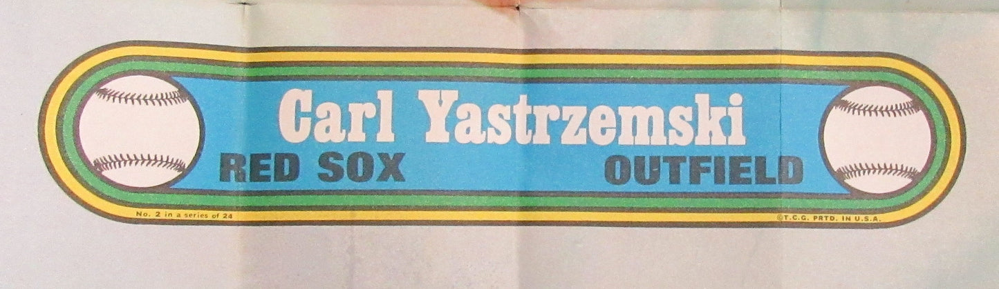 1972 Topps Baseball Poster #2 Carl Yastrzemski Boston Red Sox Rare Vintage 200150