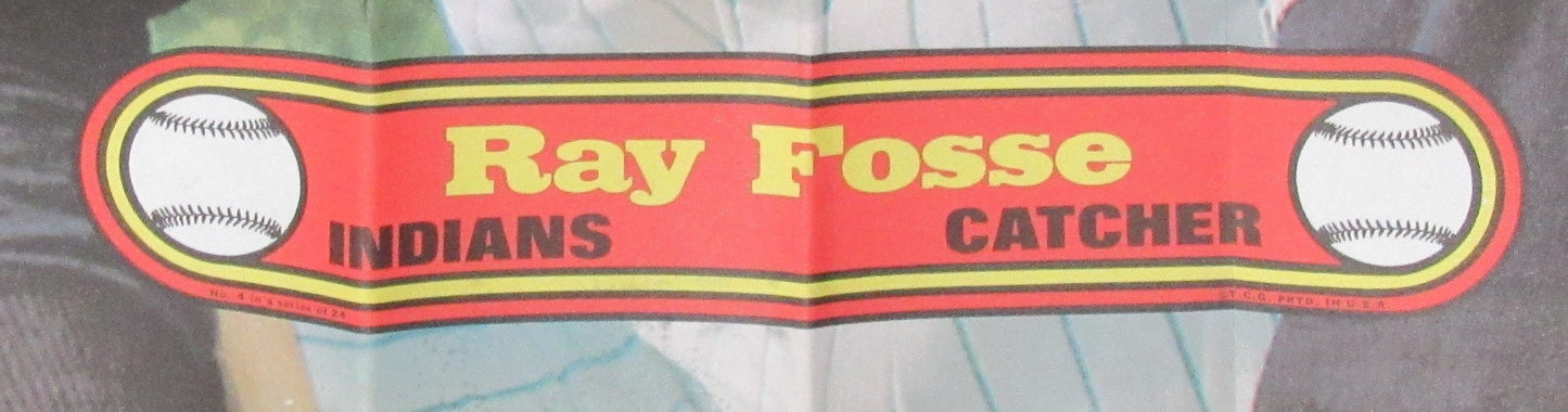 1972 Topps Baseball Poster #4 Ray Fosse Cleveland Indians Rare Vintage 200156