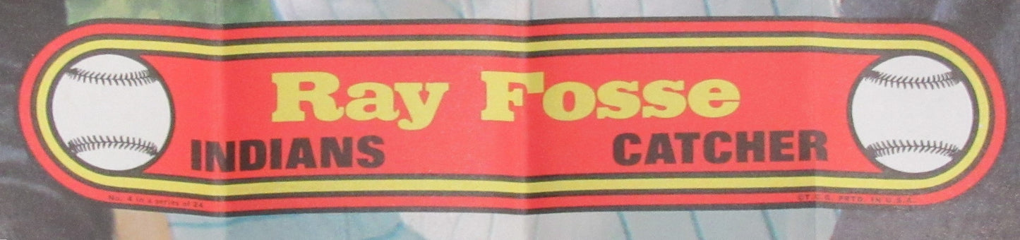 1972 Topps Baseball Poster #4 Ray Fosse Cleveland Indians Rare Vintage 200158