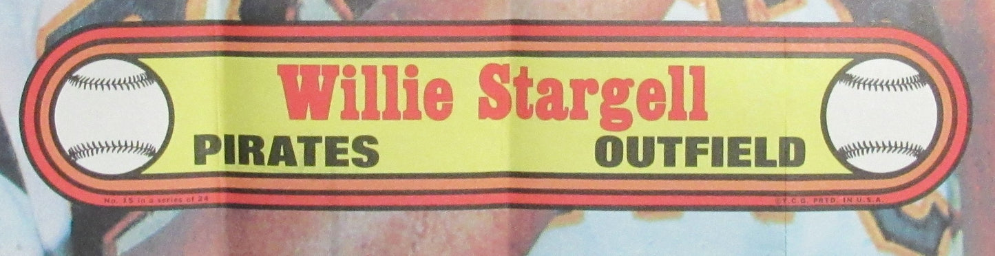 1972 Topps Baseball Poster #15 Willie Stargell HOF Pirates Rare Vintage 200160