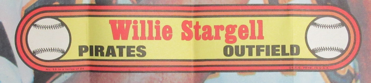 1972 Topps Baseball Poster #15 Willie Stargell HOF Pirates Rare Vintage 200162