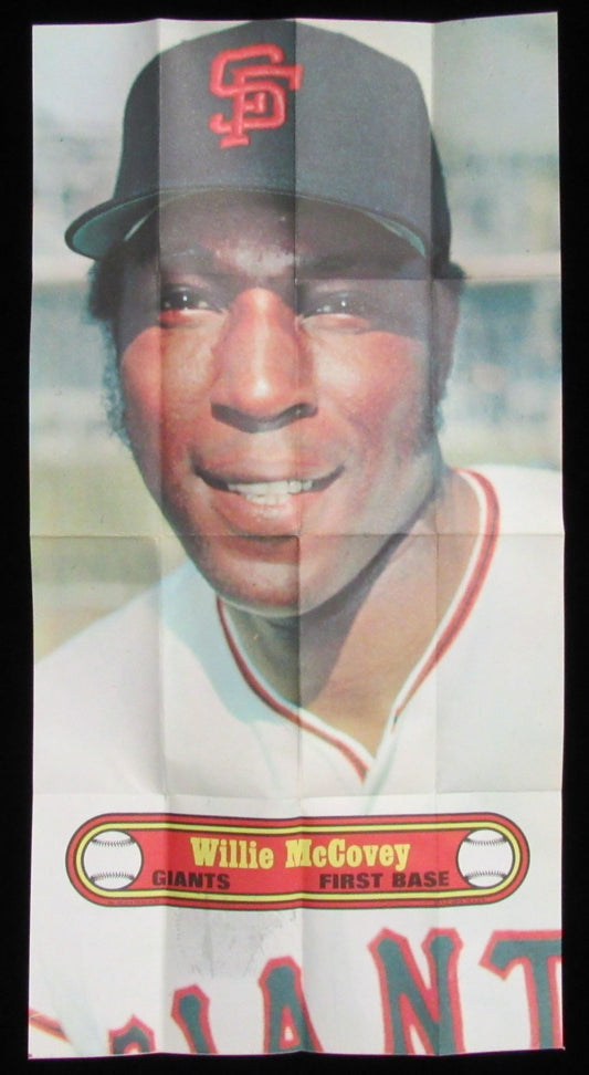 1972 Topps Baseball Poster #24 Willie McCovey HOF Giants Rare Vintage 200164