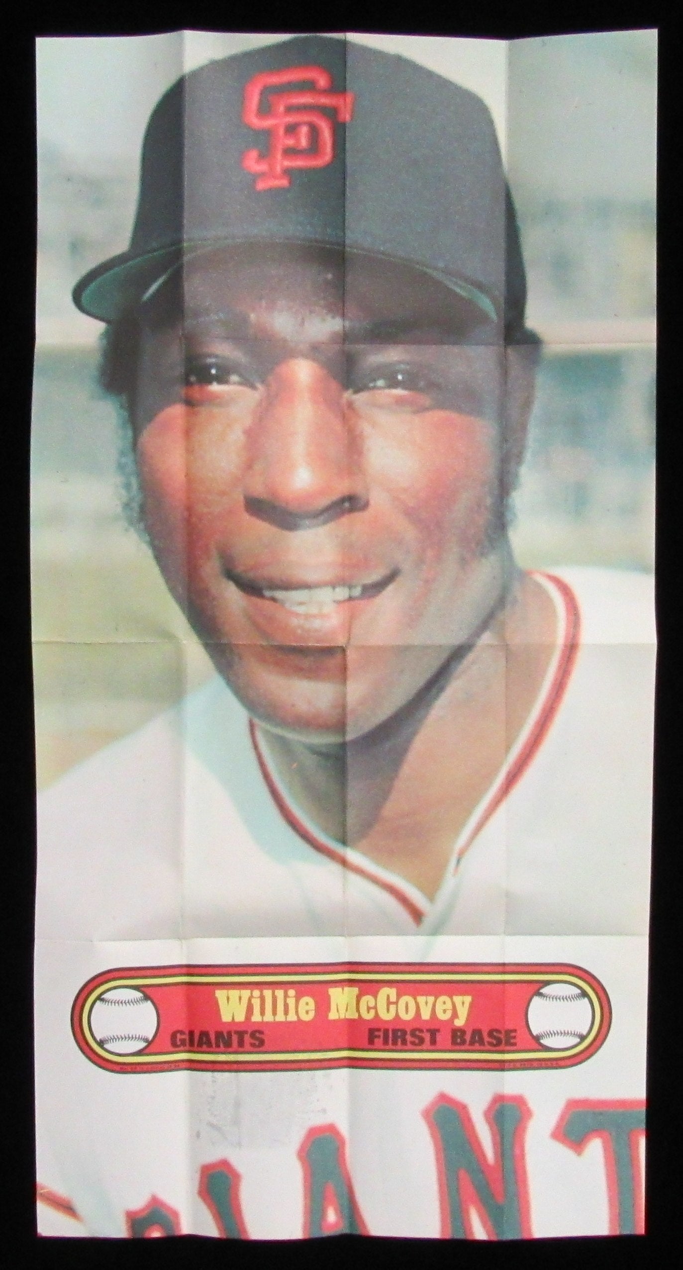 1972 Topps Baseball Poster #24 Willie McCovey HOF Giants Rare Vintage 200166