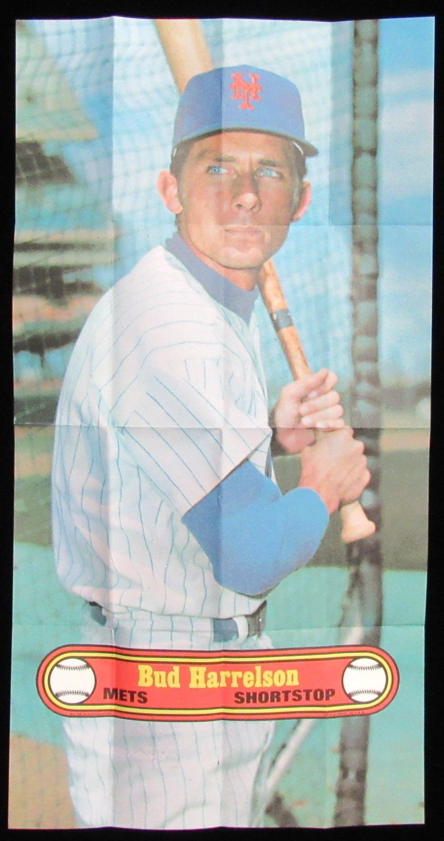 1972 Topps Baseball Poster #22 Bud Harrelson New York Mets Rare Vintage 200168
