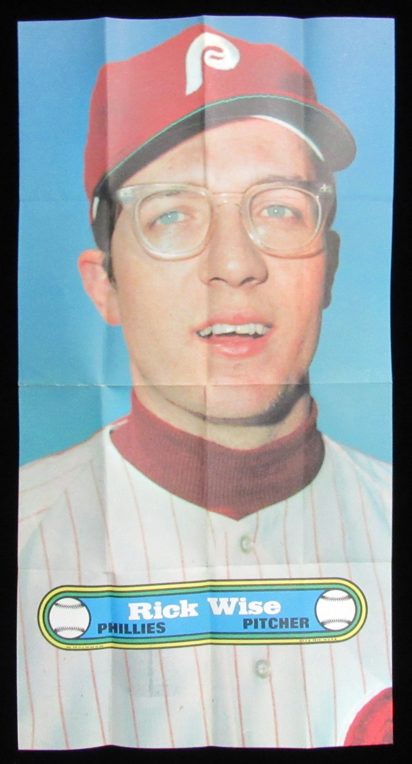 1972 Topps Baseball Poster #14 Rick Wise Phillies Rare Vintage 200172