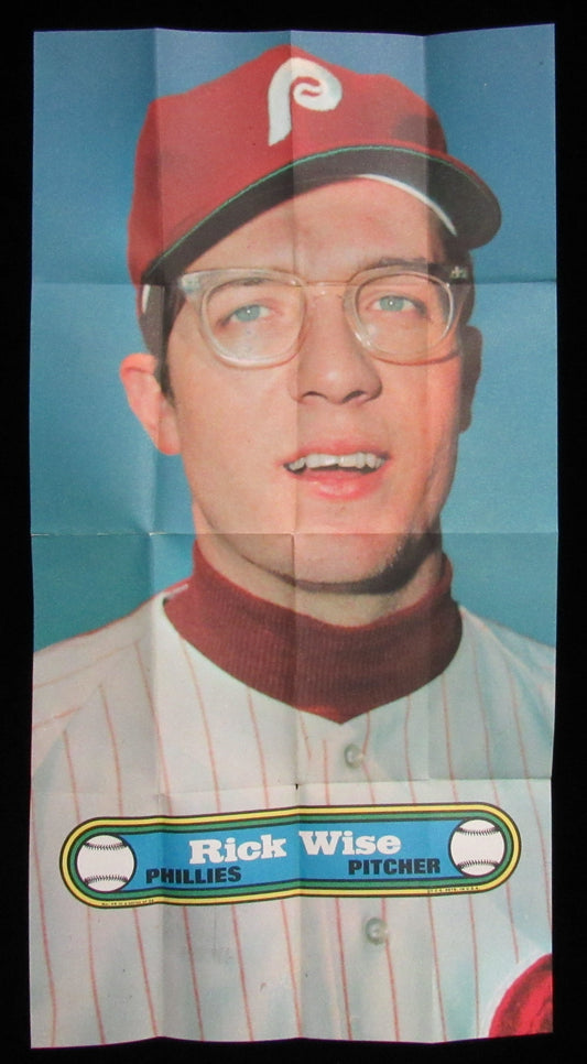 1972 Topps Baseball Poster #14 Rick Wise Phillies Rare Vintage 200173