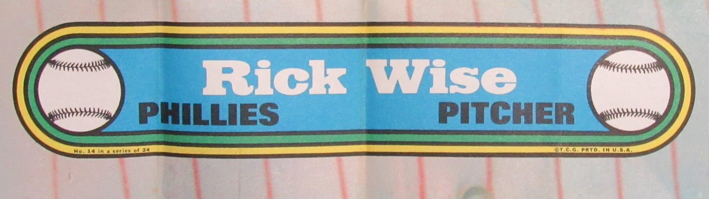 1972 Topps Baseball Poster #14 Rick Wise Phillies Rare Vintage 200173