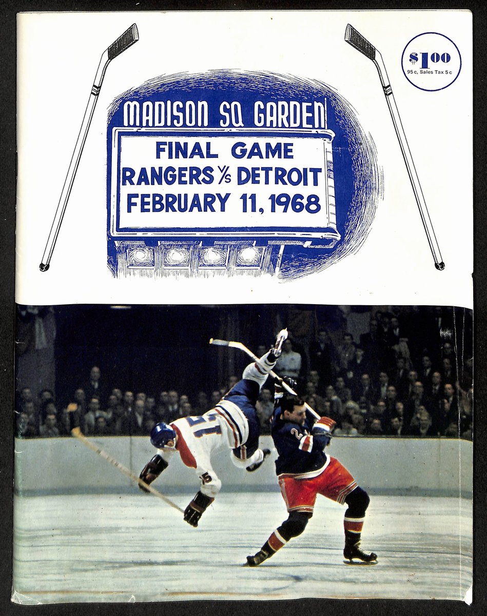 Final Game Old Madison Square Garden MSG Program 1968 Rangers Red Wings 200600