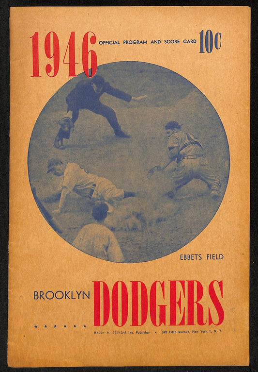 1946 Brooklyn Dodgers  vs. Cincinnati Reds Program Score Card 200588
