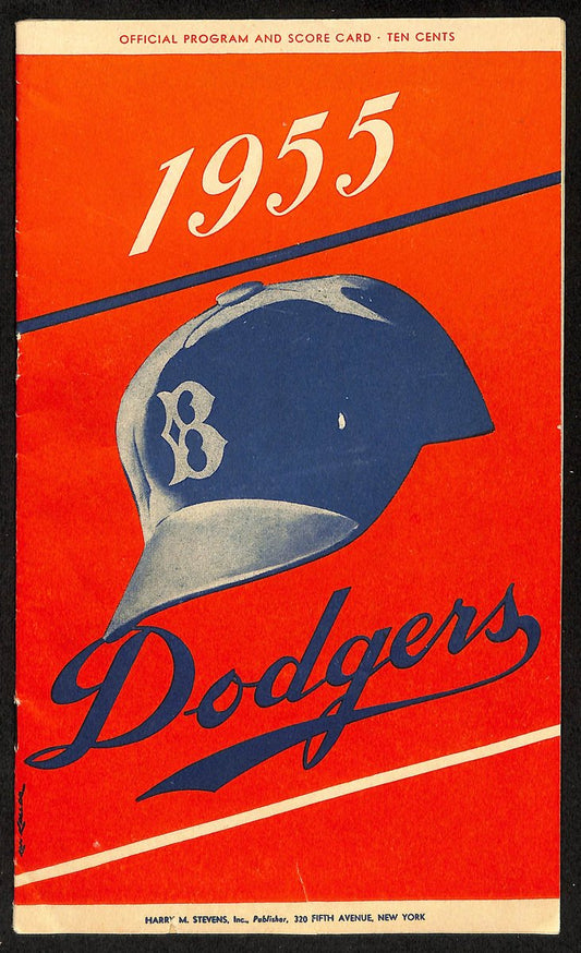 1955 Brooklyn Dodgers  vs. New York Giants Program Score Card 200589