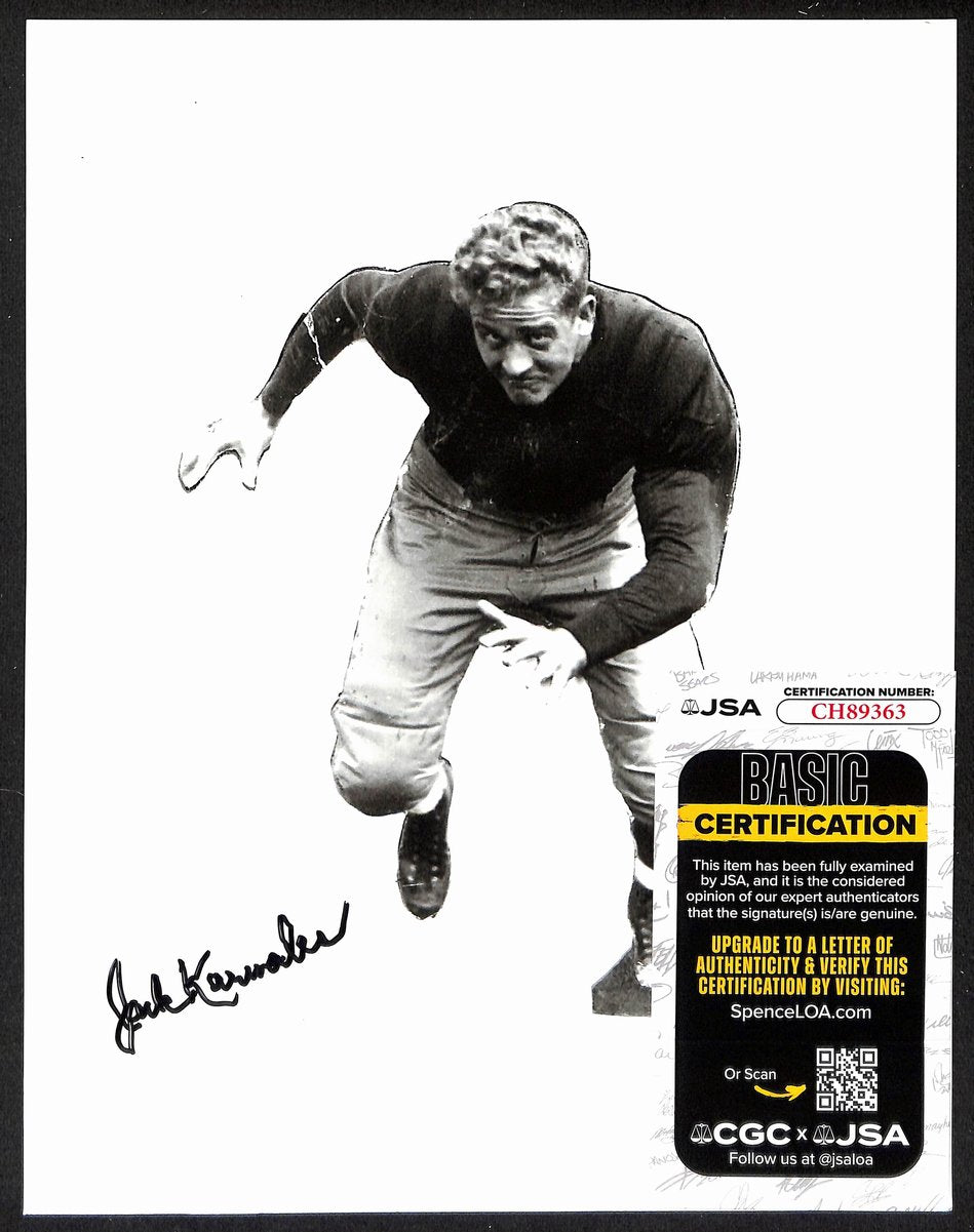 Jack Karwales Signed/Autograph 8x10 Photo Michigan/Chicago Cardinals JSA 200525