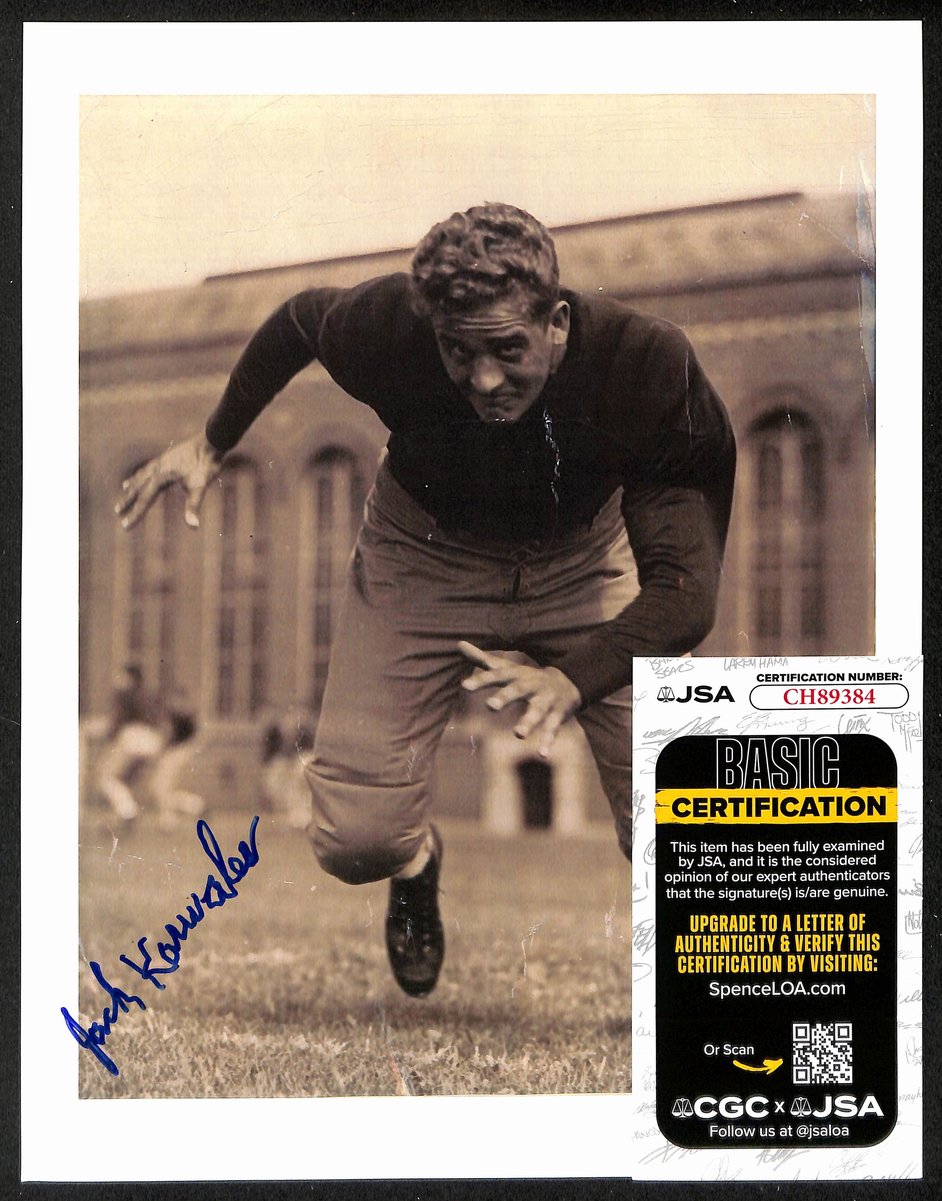 Jack Karwales Signed/Autograph 8x10 Photo Michigan/Chicago Cardinals JSA 200527