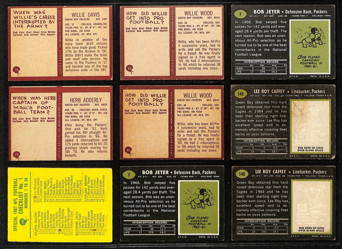 1940s-1960s Green Bay Packers Lot of 56 Football Cards Loaded HOFers 200584