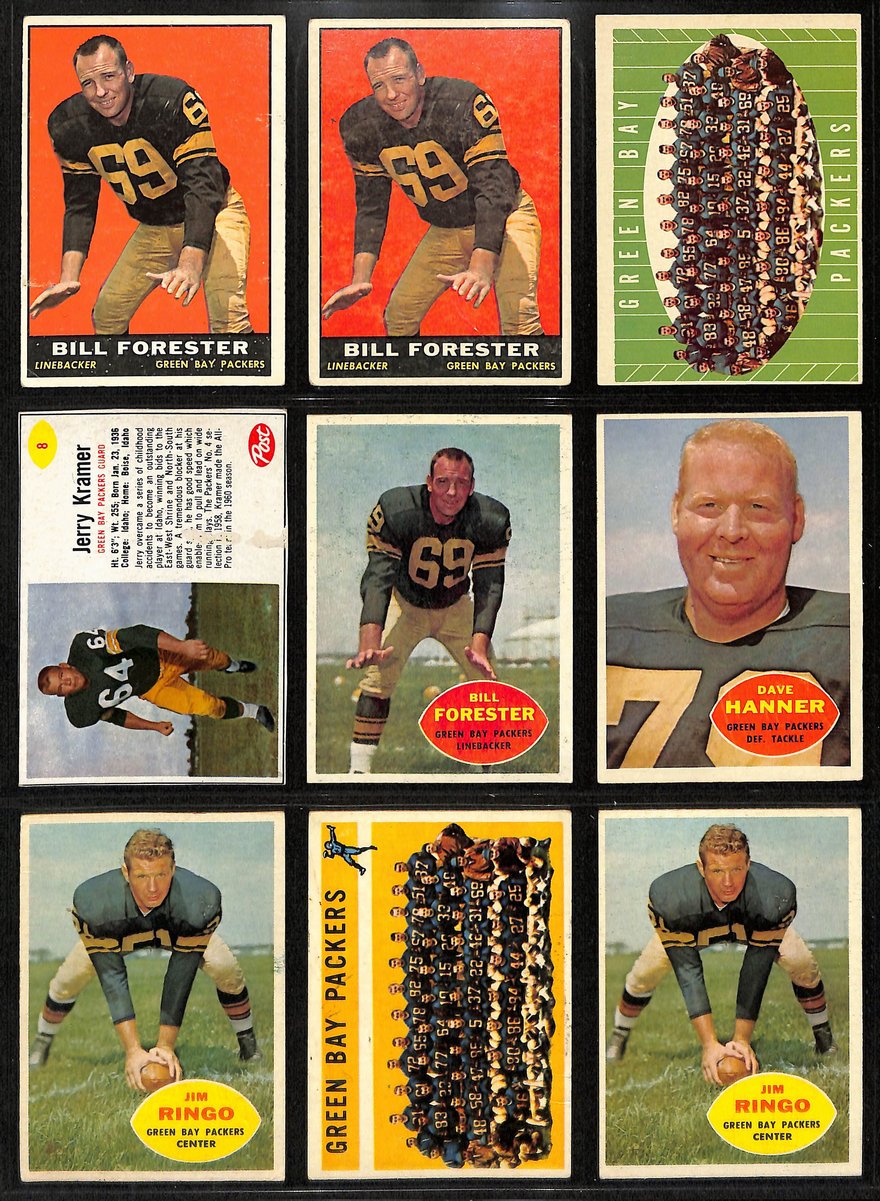 1940s-1960s Green Bay Packers Lot of 56 Football Cards Loaded HOFers 200584