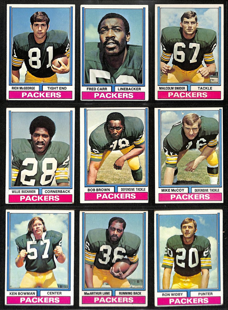 1970s Green Bay Packers Lot of 215 Topps Football Cards LOADED 200585