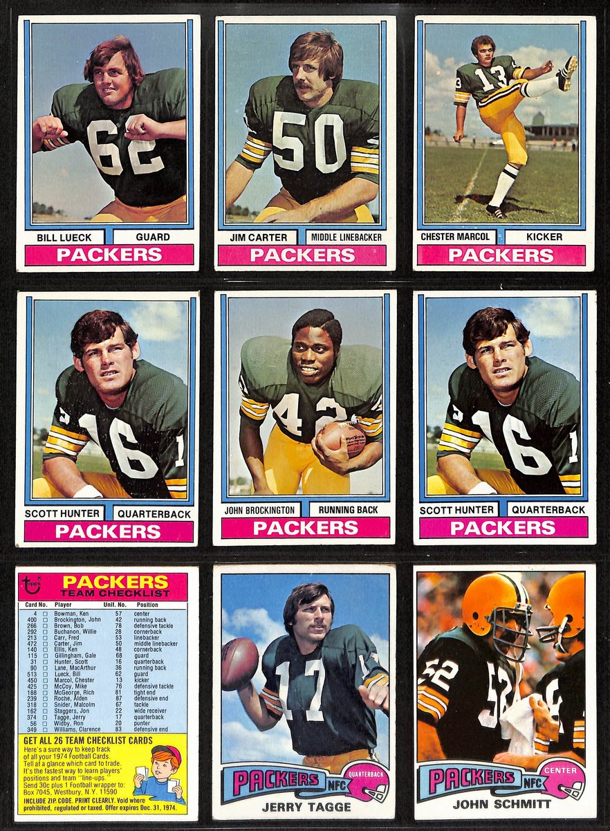 1970s Green Bay Packers Lot of 215 Topps Football Cards LOADED 200585
