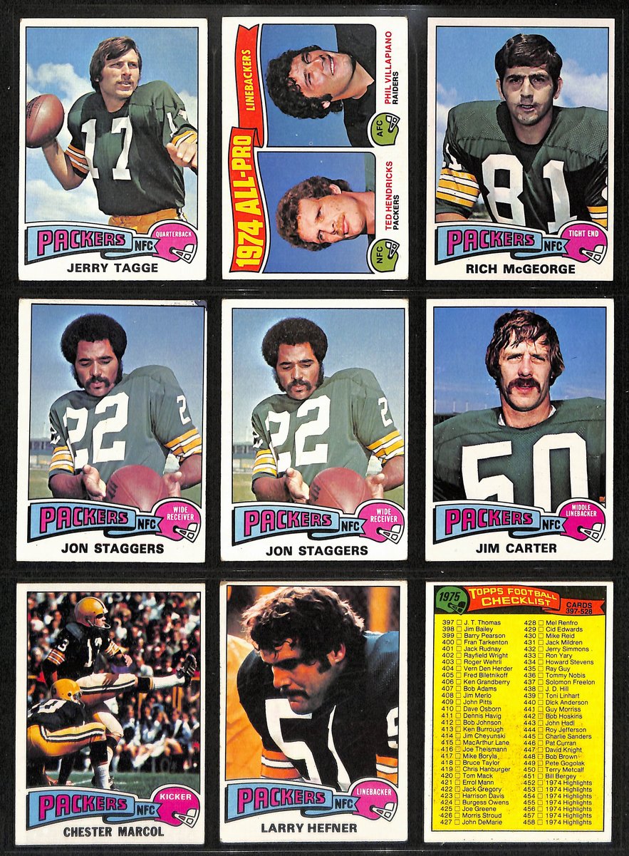1970s Green Bay Packers Lot of 215 Topps Football Cards LOADED 200585