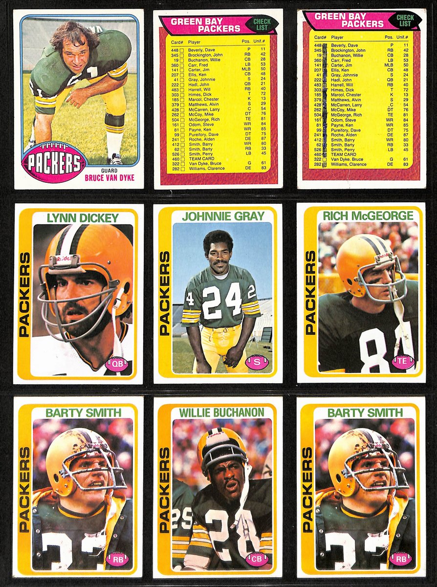 1970s Green Bay Packers Lot of 215 Topps Football Cards LOADED 200585
