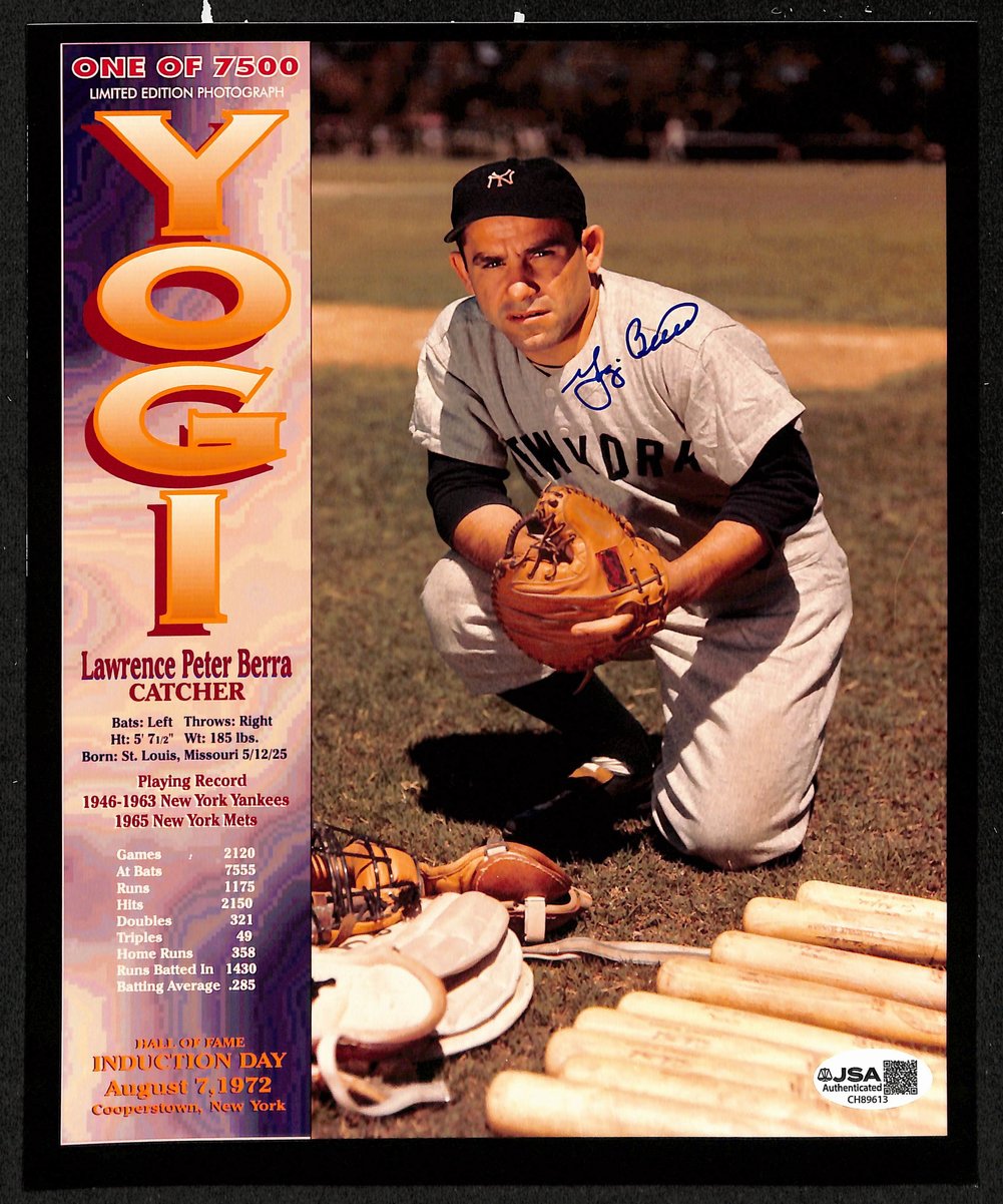 Yogi Berra HOF Signed/Autographed 8x10 Photo New York Yankees JSA 199139