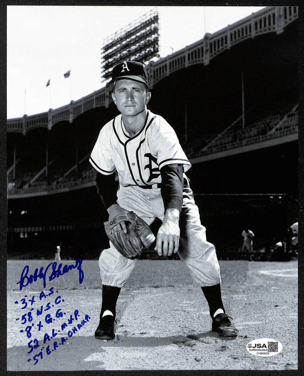 Bobby Shantz Signed/Inscribed 8x10 B/W Photo Philadelphia Athletics JSA 199143