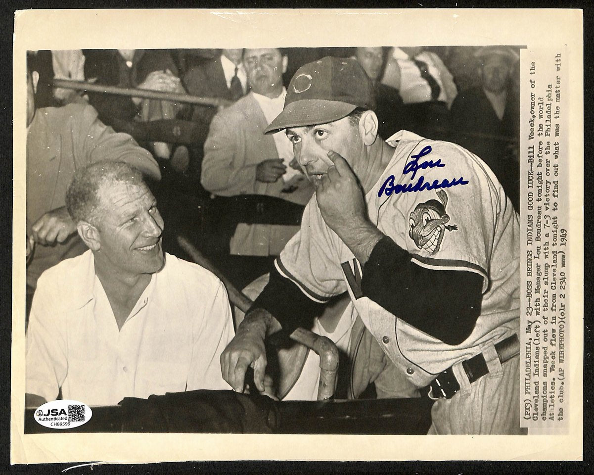 Lou Boudreau HOF Signed/Auto 8x10 B/W Press Photo Cleveland Indians JSA 199152