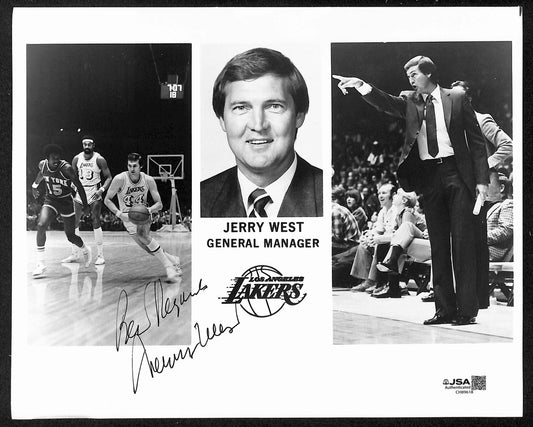 Jerry West HOF Signed/Inscribed 8x10 Team Photo Los Angeles Lakers JSA 199160