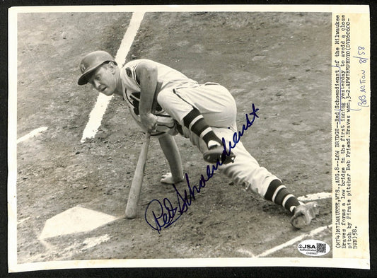 Red Schoendienst HOF Signed/Auto 8x10 B/W Press Photo Braves JSA 199162