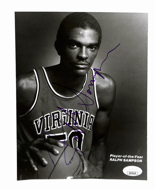 Ralph Sampson Signed/Auto 8x10 B/W Photo University of Virginia JSA 200249