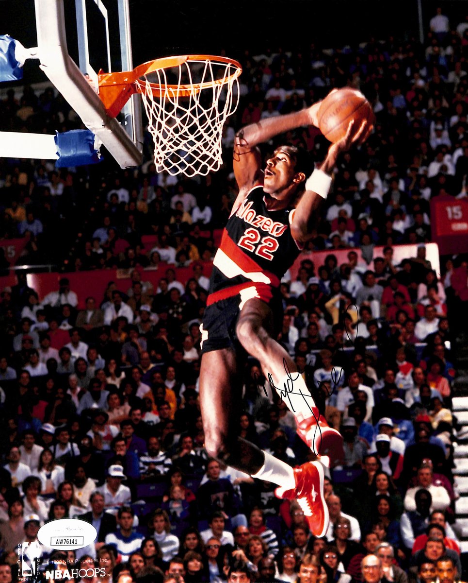 Clyde Drexler HOF Signed/Auto 8x10 Photo Portland Trail Blazers JSA 200250