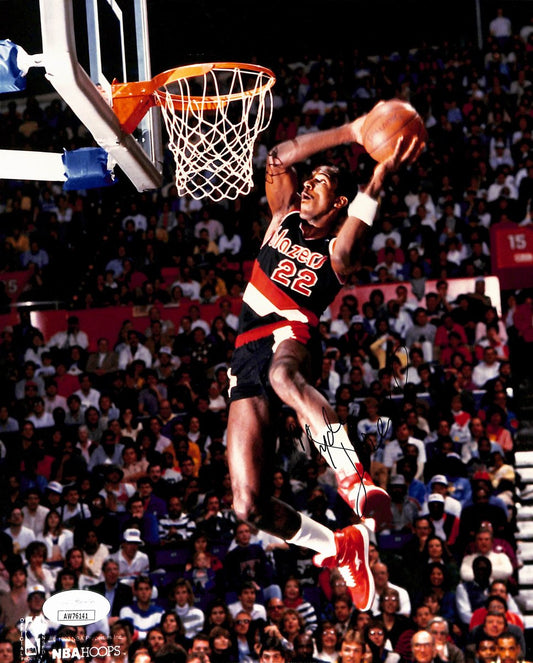 Clyde Drexler HOF Signed/Auto 8x10 Photo Portland Trail Blazers JSA 200250