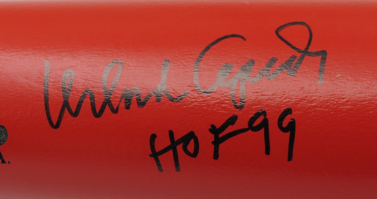 Orlando Cepeda HOF Signed/Inscribed Red Cooperstown NBHOF Bat Giants JSA 196250