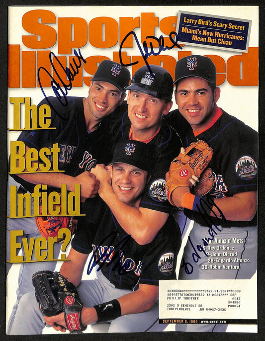Mets Infield Olerud Ventura +2 Signed 1999 Sports Illustrated Magazine 200780