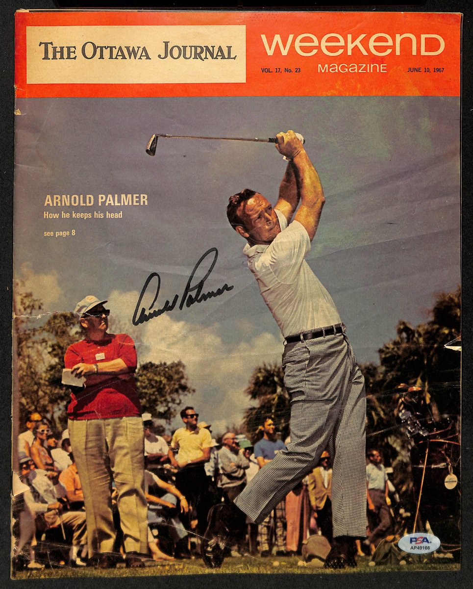 Arnold Palmer Signed/Autographed June 1967 Ottawa Journal Magazine PSA 200776