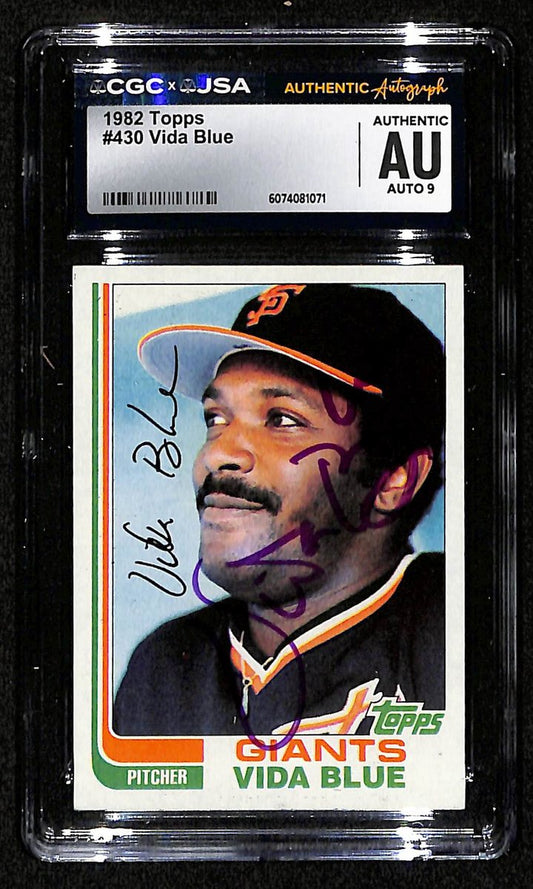 Vida Blue Signed/Autographed 1982 TOPPS Card #430 Giants CGC/JSA 200854