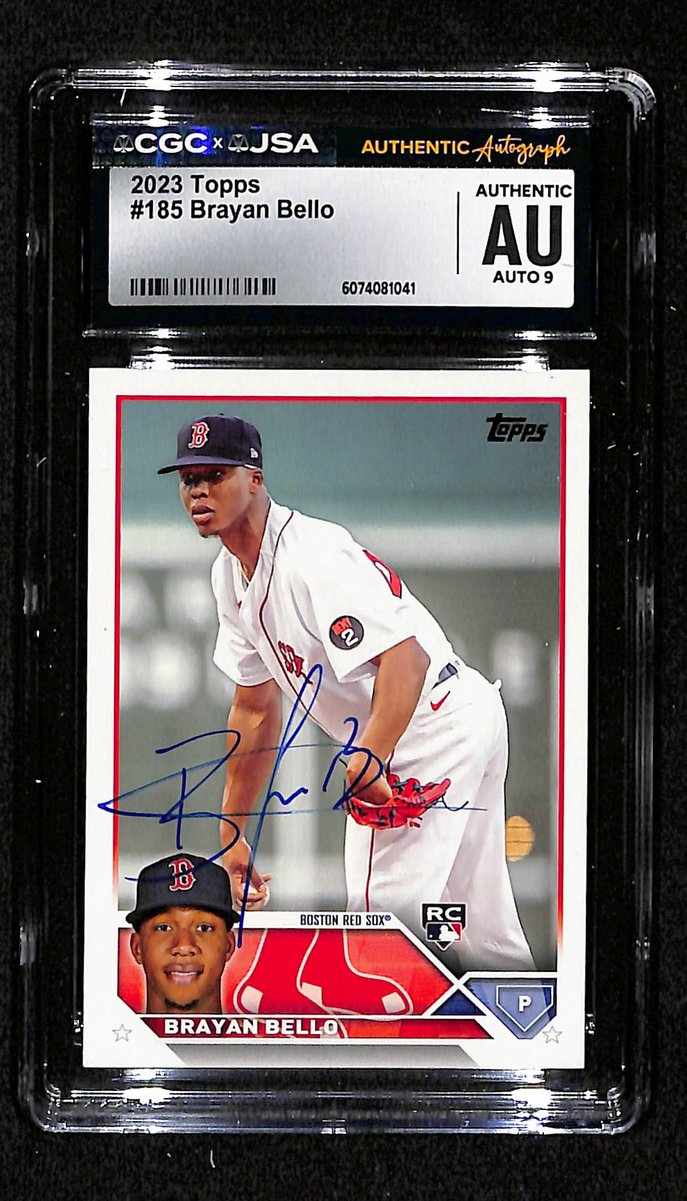 Brayan Bello Signed/Auto 2023 TOPPS RC Card #185 Red Sox CGC/JSA 200858