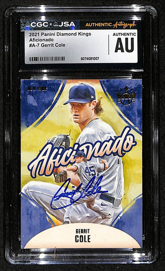 Gerrit Cole Signed/Autographed 2021 Panini Card #A-7 Yankees CGC/JSA 200860