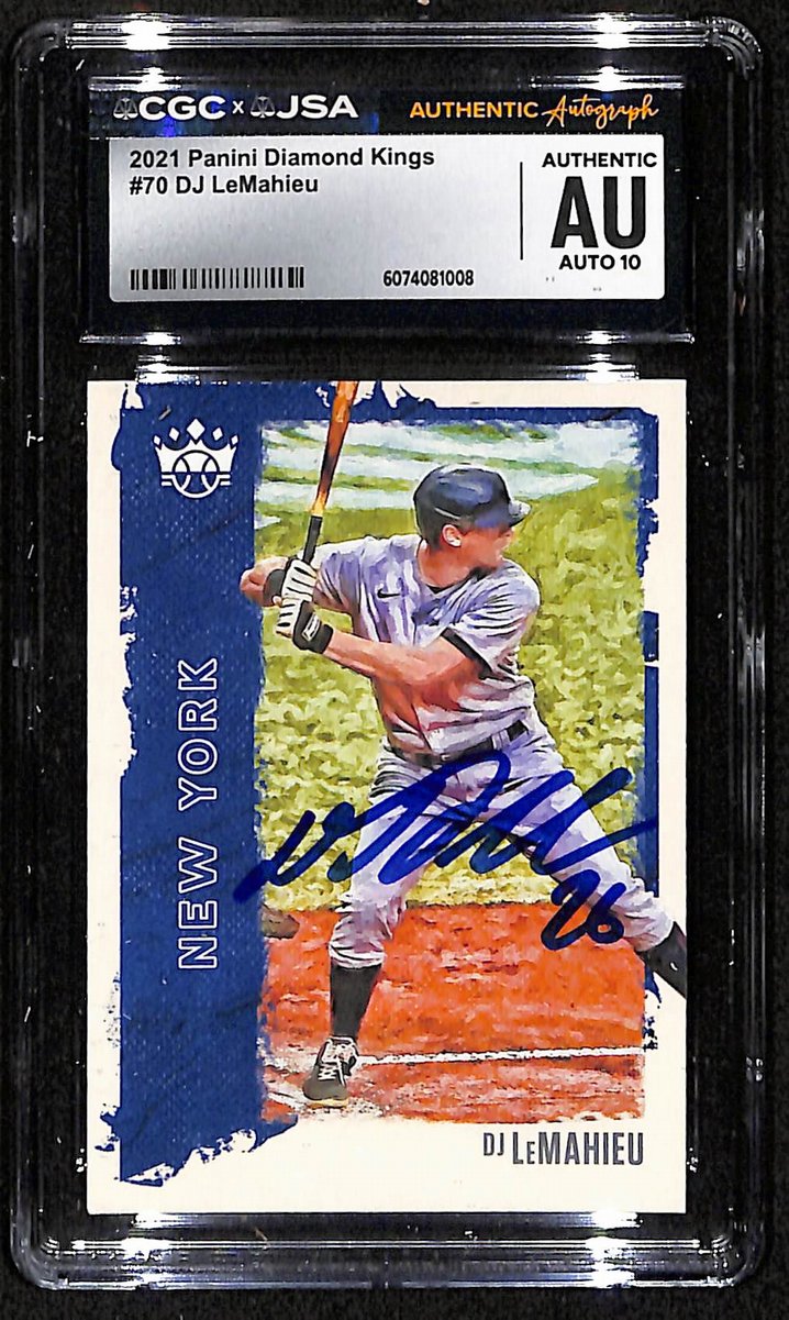 DJ LeMahieu Signed/Autographed 2021 Panini Card #70 Yankees CGC/JSA 200861