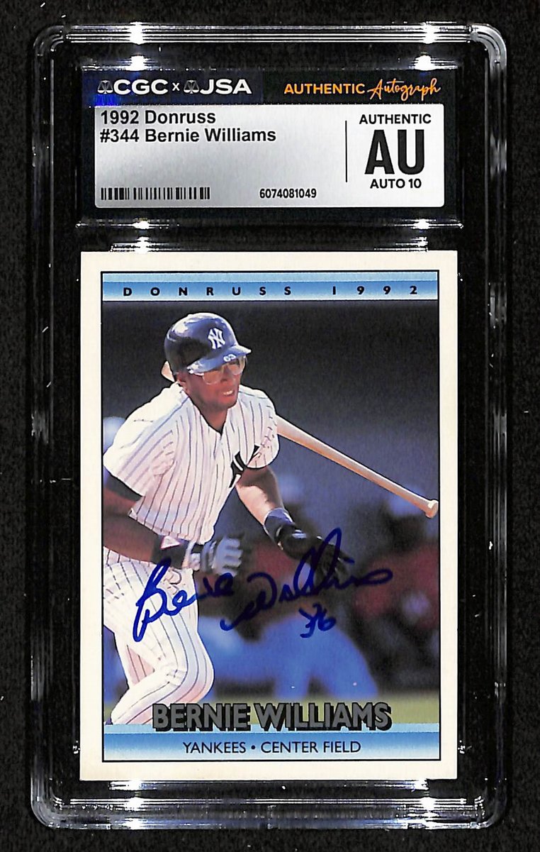 Bernie Williams Signed/Auto 1992 Donruss Card #344 Yankees CGC/JSA 200530