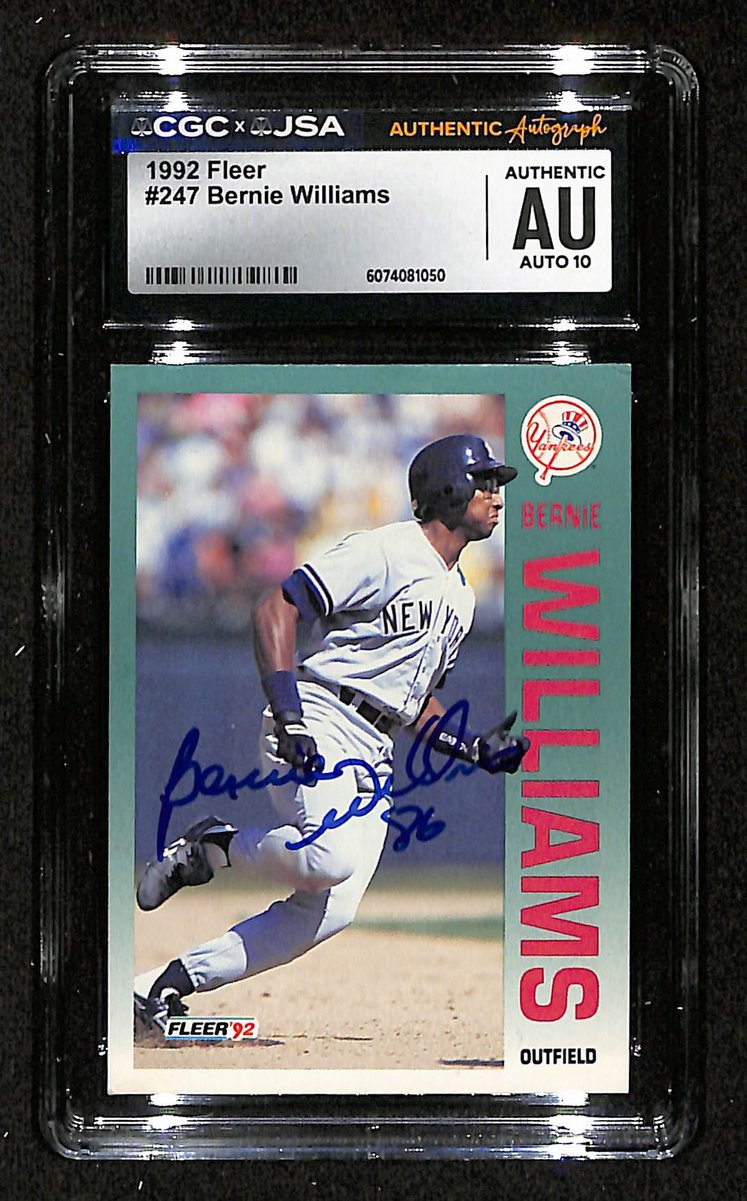 Bernie Williams Signed/Auto 1992 Fleer Card #247 Yankees CGC/JSA 200531