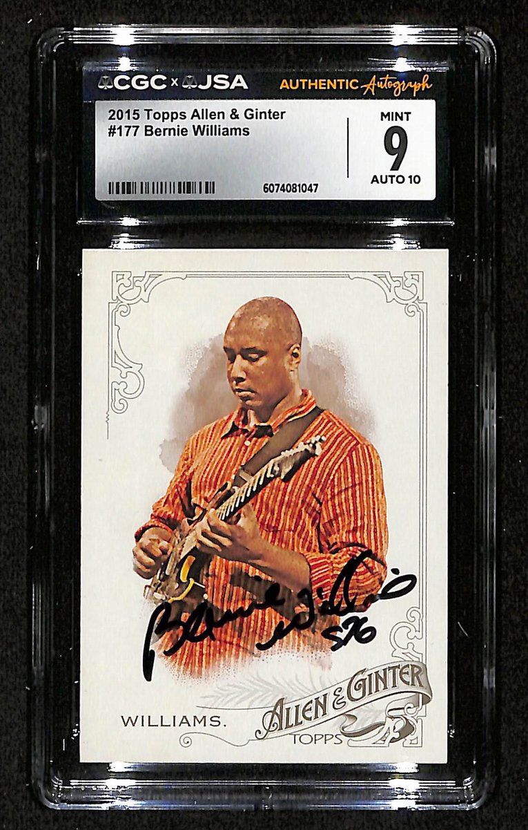 Bernie Williams Signed/Auto 2015 TOPPS Allen & Ginter Card #177 CGC/JSA 200533