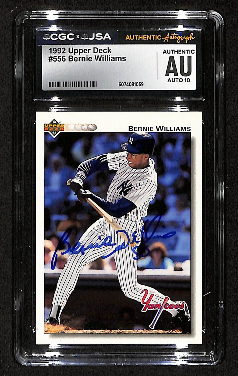 Bernie Williams Signed/Auto 1992 Upper Deck Card #556 Yankees CGC/JSA 200534