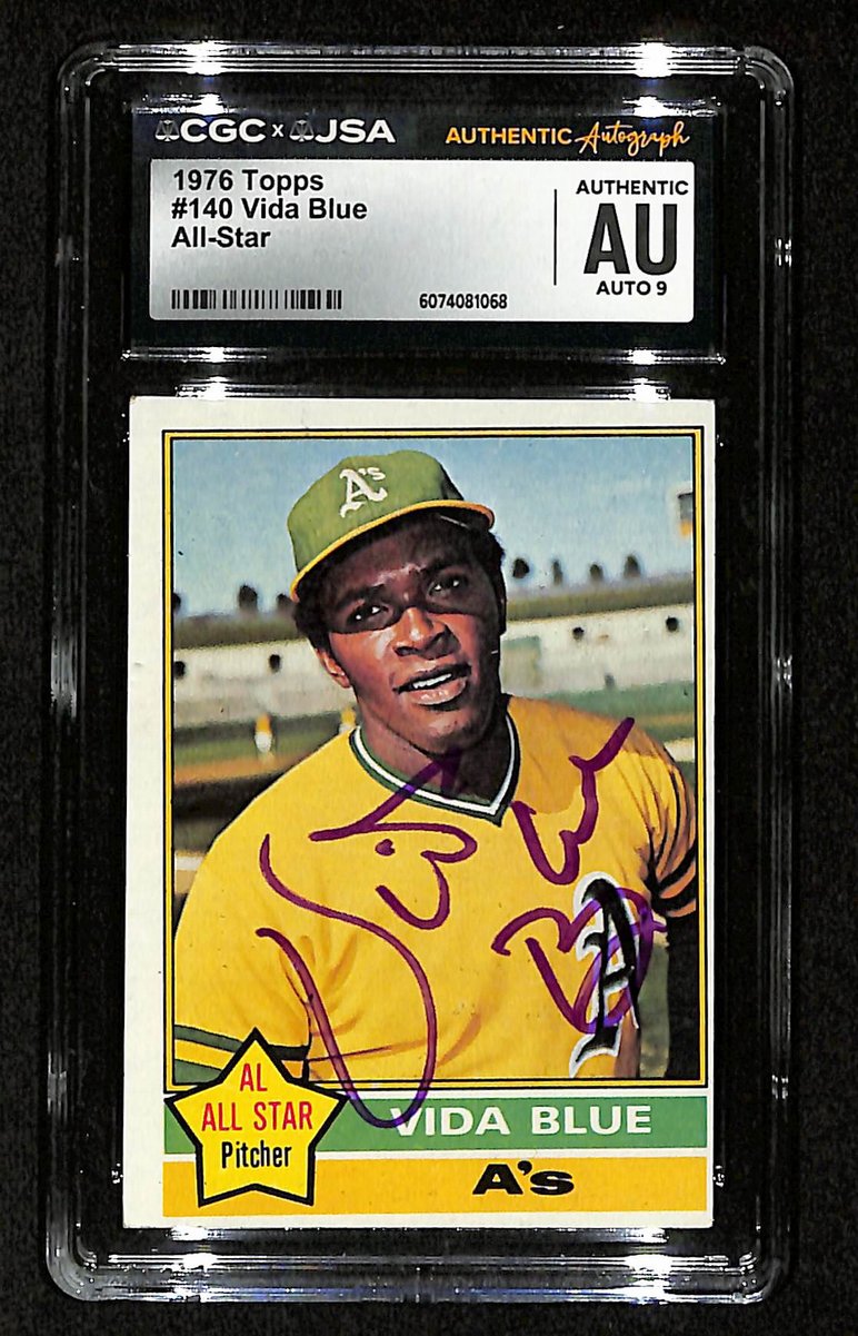 Vida Blue Signed/Autographed 1976 TOPPS Card #140 Oakland A's CGC/JSA 200543